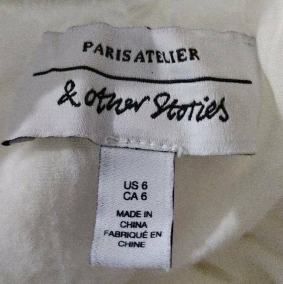 & Other Stories White Frilled Embroidery Midi Dress Size 6 - Picture 5 of 5